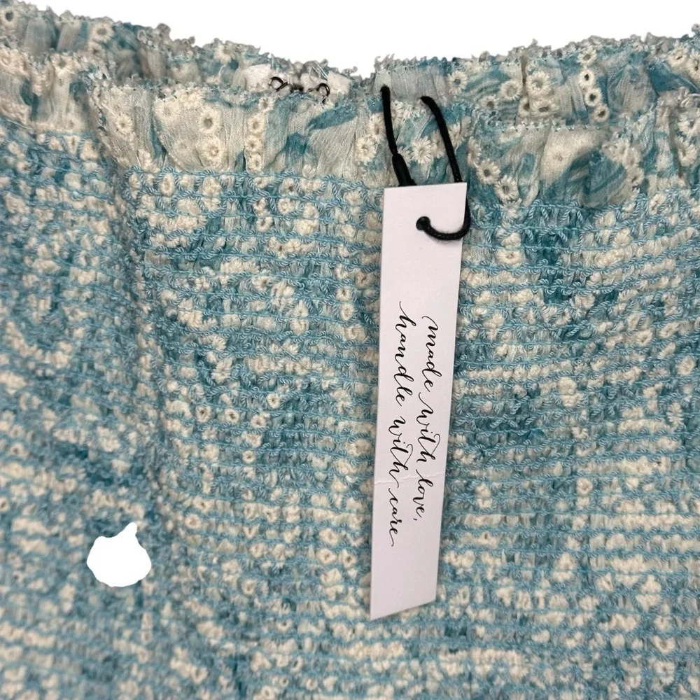 Alice + Olivia Jocelyn Smocked Ruffle Mini Dress. Sz: 14